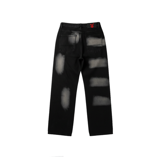 BLACK WASHED STATEMENT LIMITED PANTS
