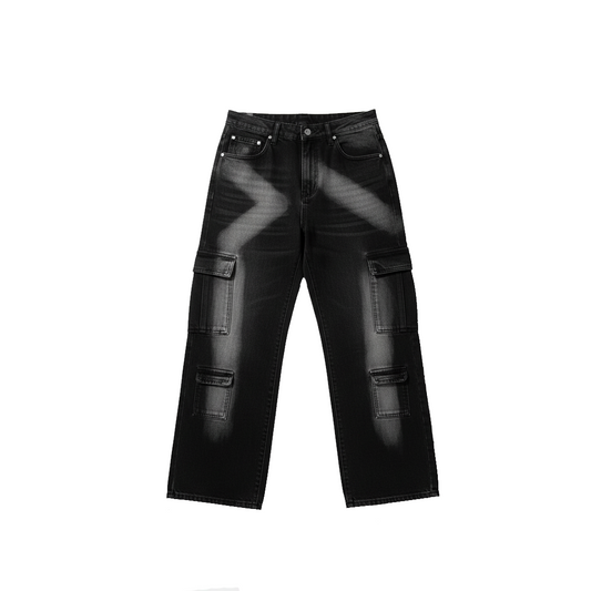 BLACK WASHED STATEMENT LIMITED PANTS