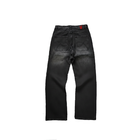 BLACK WASHED DENIM LIMITED PANTS