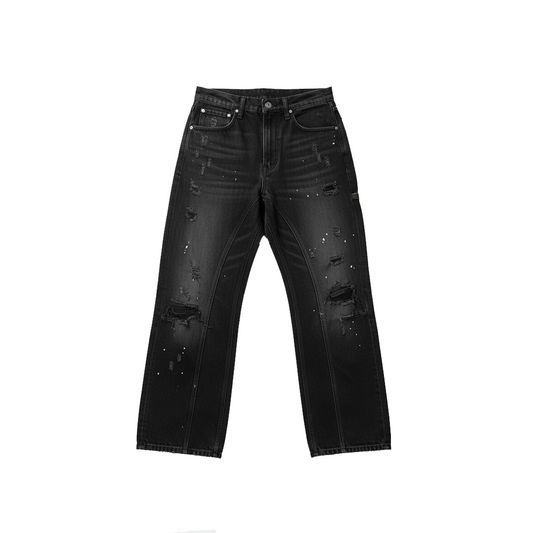 BLACK WASHED DENIM LIMITED PANTS
